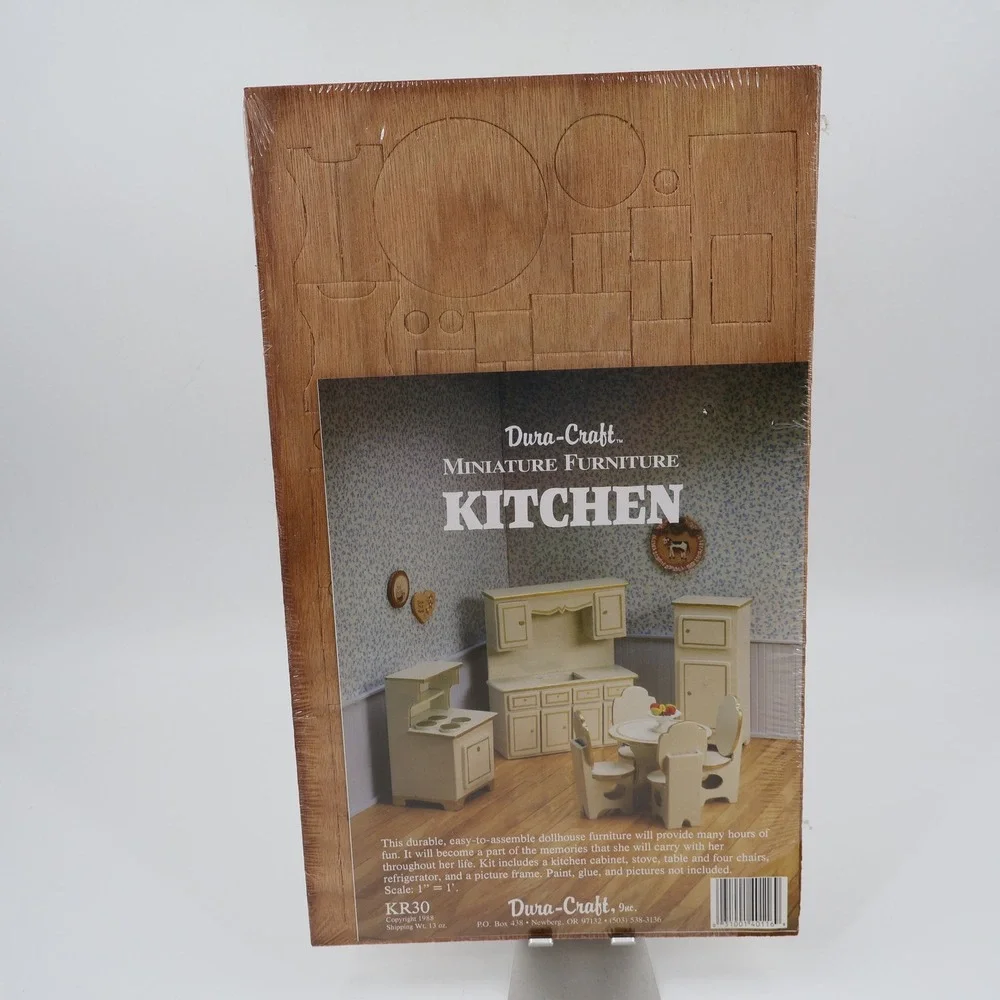 Dura-Craft Miniature Furniture Kitchen Kit KR30 Vintage 1988 Wood 1:12 Scale NEW